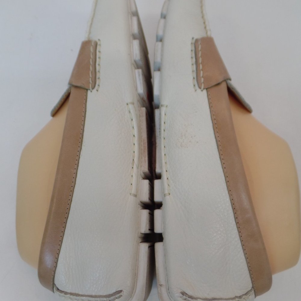Cole Haan Air White & Tan Leather Slip on Driving Loafers Shoes Sz 9 #D39386 - Picture 5 of 16